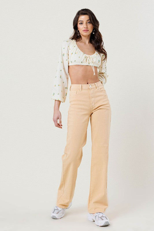 High Rise Straight Fit Jeans