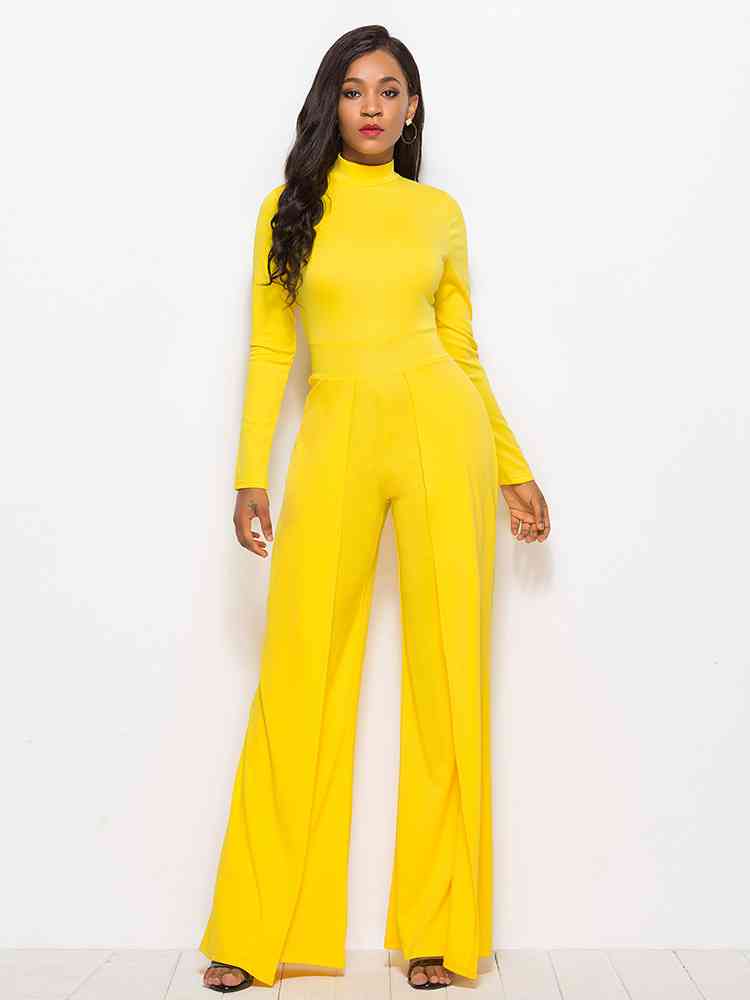 Long Sleeve Mock Neck Jumpsuit