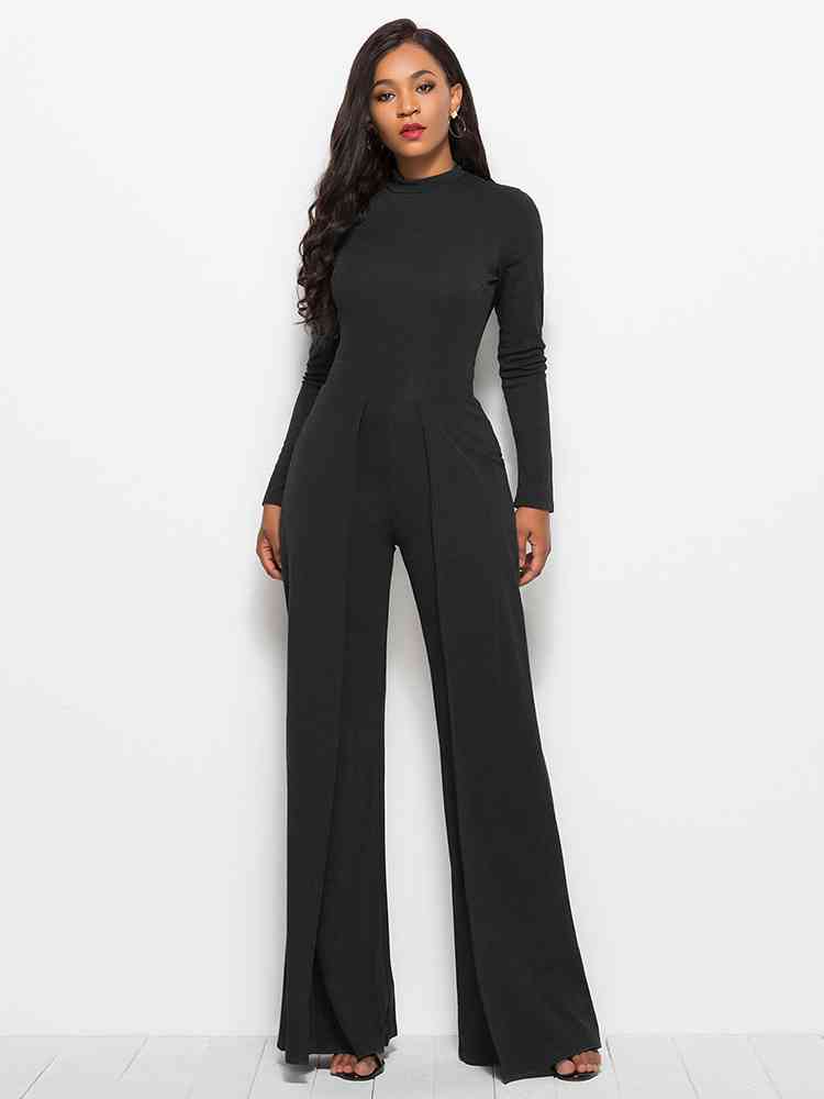 Long Sleeve Mock Neck Jumpsuit