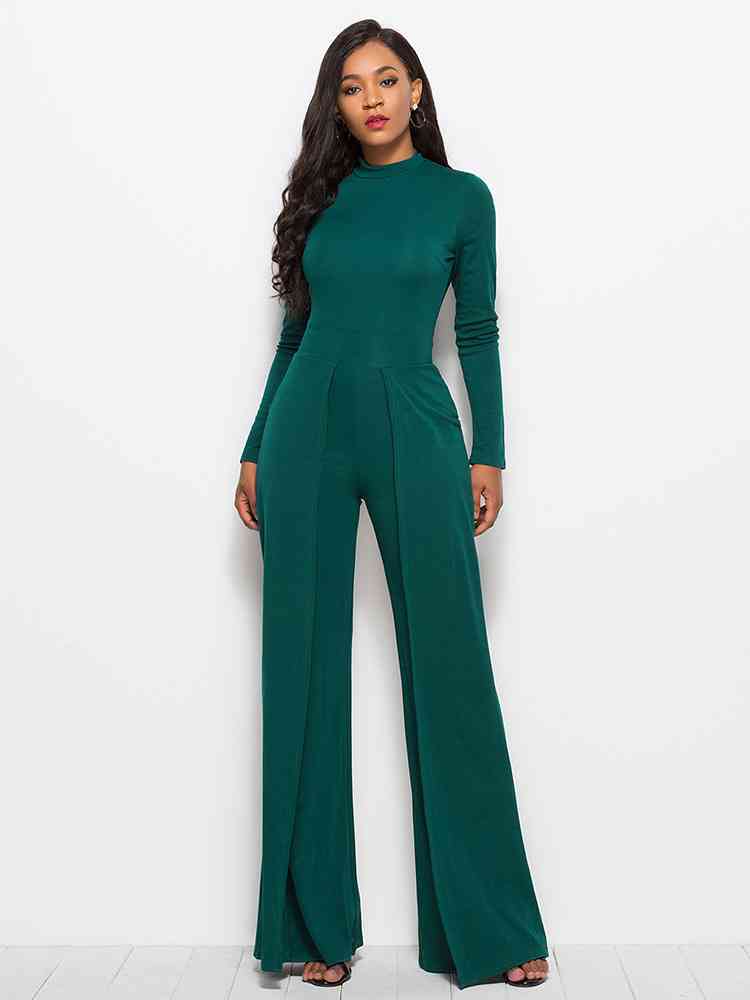 Long Sleeve Mock Neck Jumpsuit