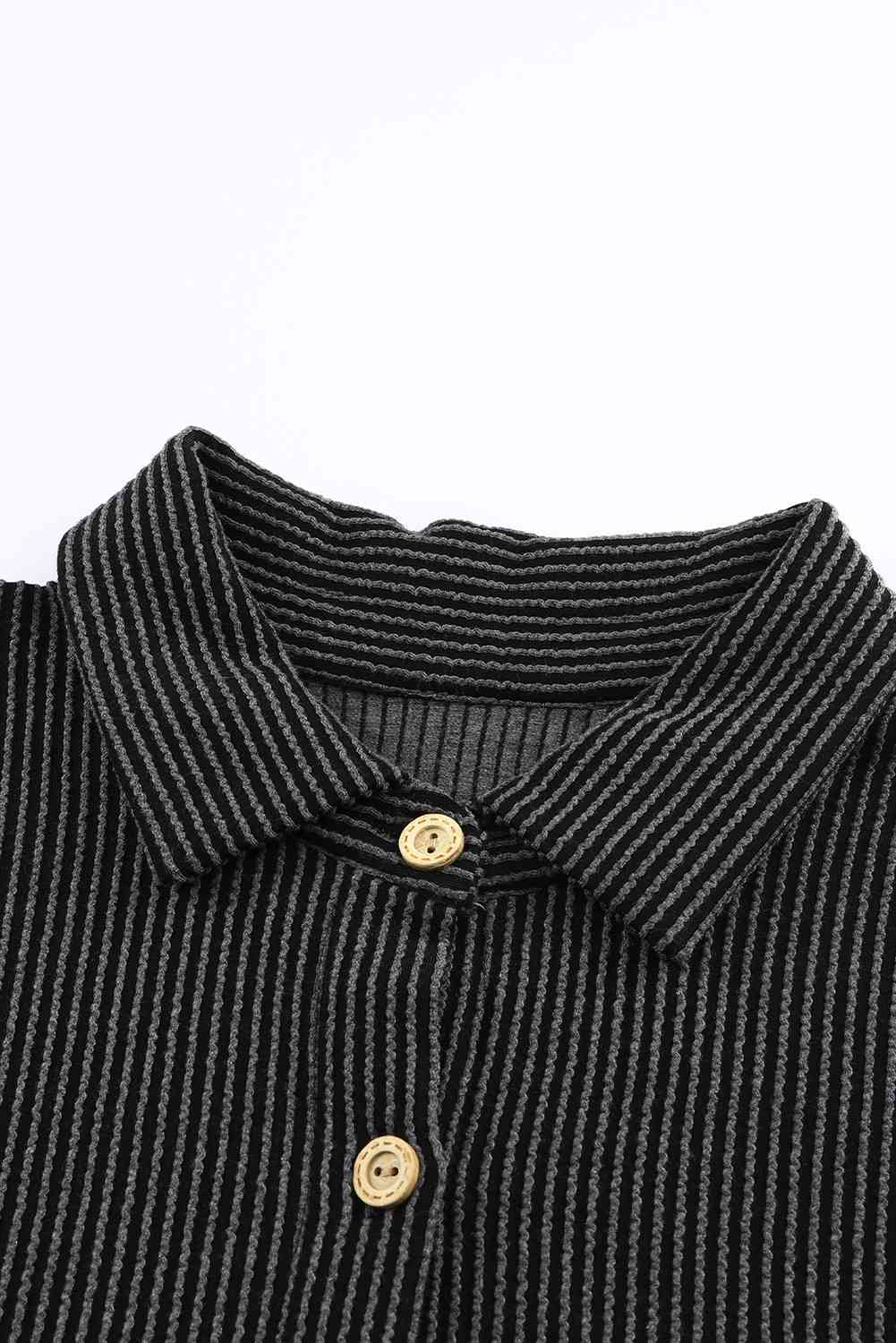 Dropped Shoulder Long Sleeve Shirt with Pockets