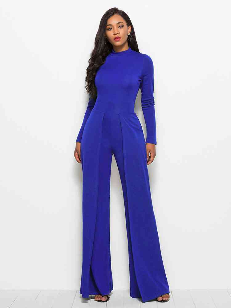 Long Sleeve Mock Neck Jumpsuit