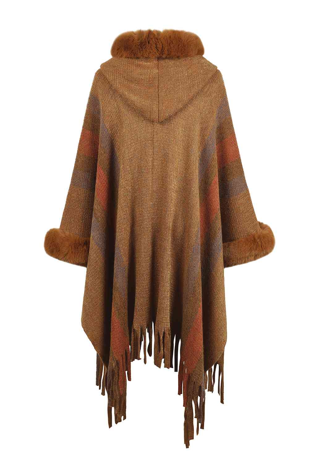 Multi Color Fringe Detail Poncho
