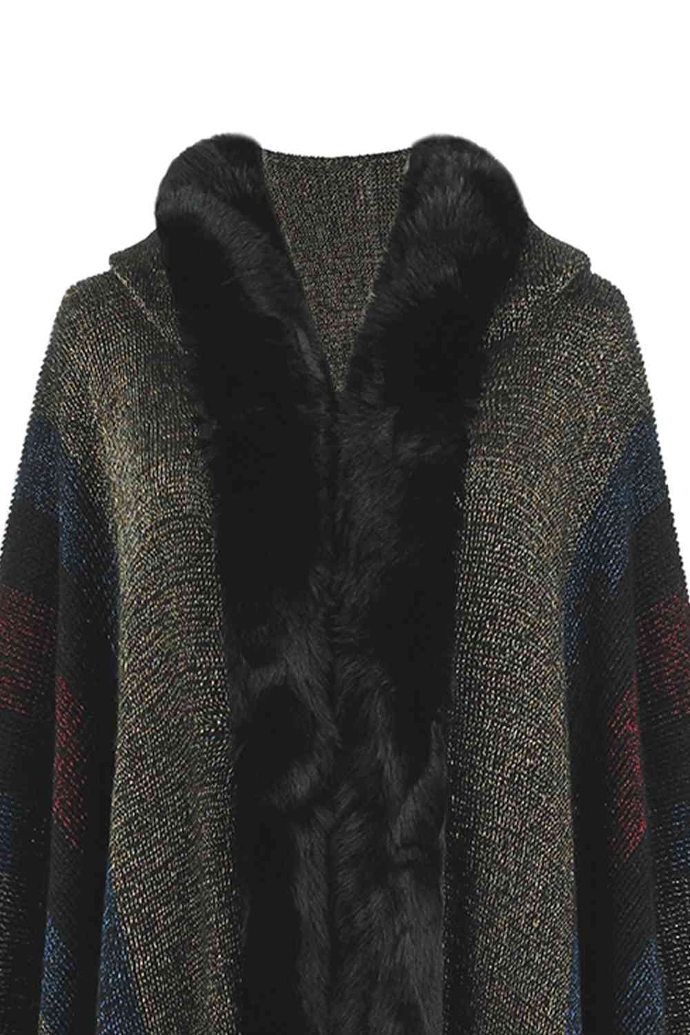 Multi Color Fringe Detail Poncho